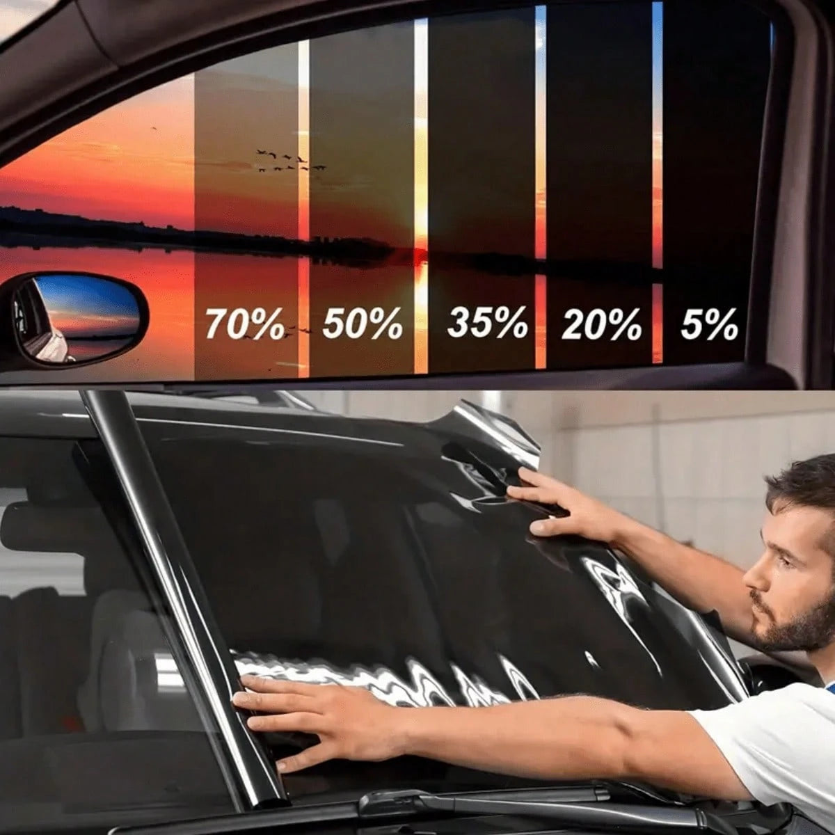 Black Car Window Film, 3m Uncut Roller Blinds, Thermal Privacy Sunshades, Scratch Resistant Vehicle Sunshades- Summer Solar UV Protection Sticker Film, Black, For Car Front And Rear Glass, Windows, S
