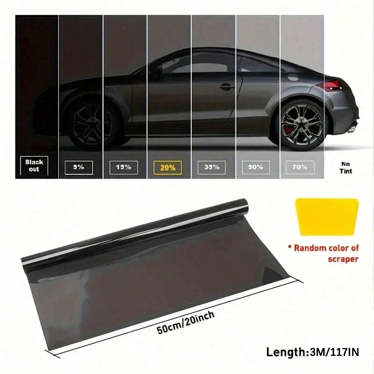 Black Car Window Film, 3m Uncut Roller Blinds, Thermal Privacy Sunshades, Scratch Resistant Vehicle Sunshades- Summer Solar UV Protection Sticker Film, Black, For Car Front And Rear Glass, Windows, S