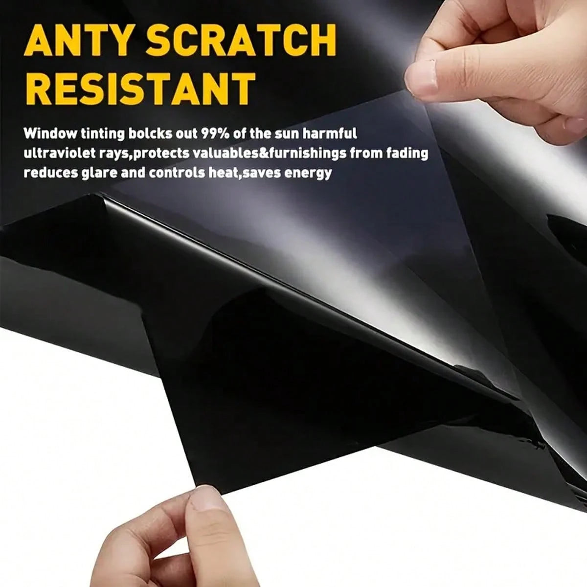 Black Car Window Film, 3m Uncut Roller Blinds, Thermal Privacy Sunshades, Scratch Resistant Vehicle Sunshades- Summer Solar UV Protection Sticker Film, Black, For Car Front And Rear Glass, Windows, S