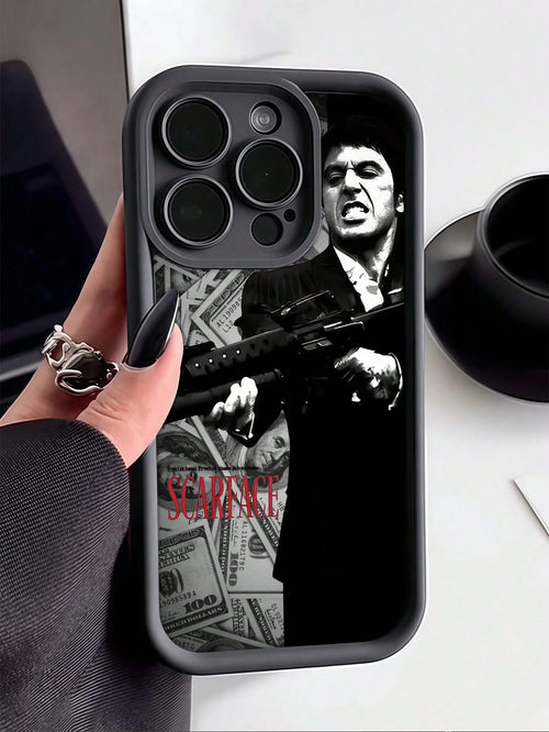 Black Money TPU Shockproof Fashion Anime 1pc Dollar Bill Gangster Graphic Full Coverage Phone Case Compatible With Apple 16, 15, 14, 13, 12, 11 Pro Max And Series Birthday Gift,International Version