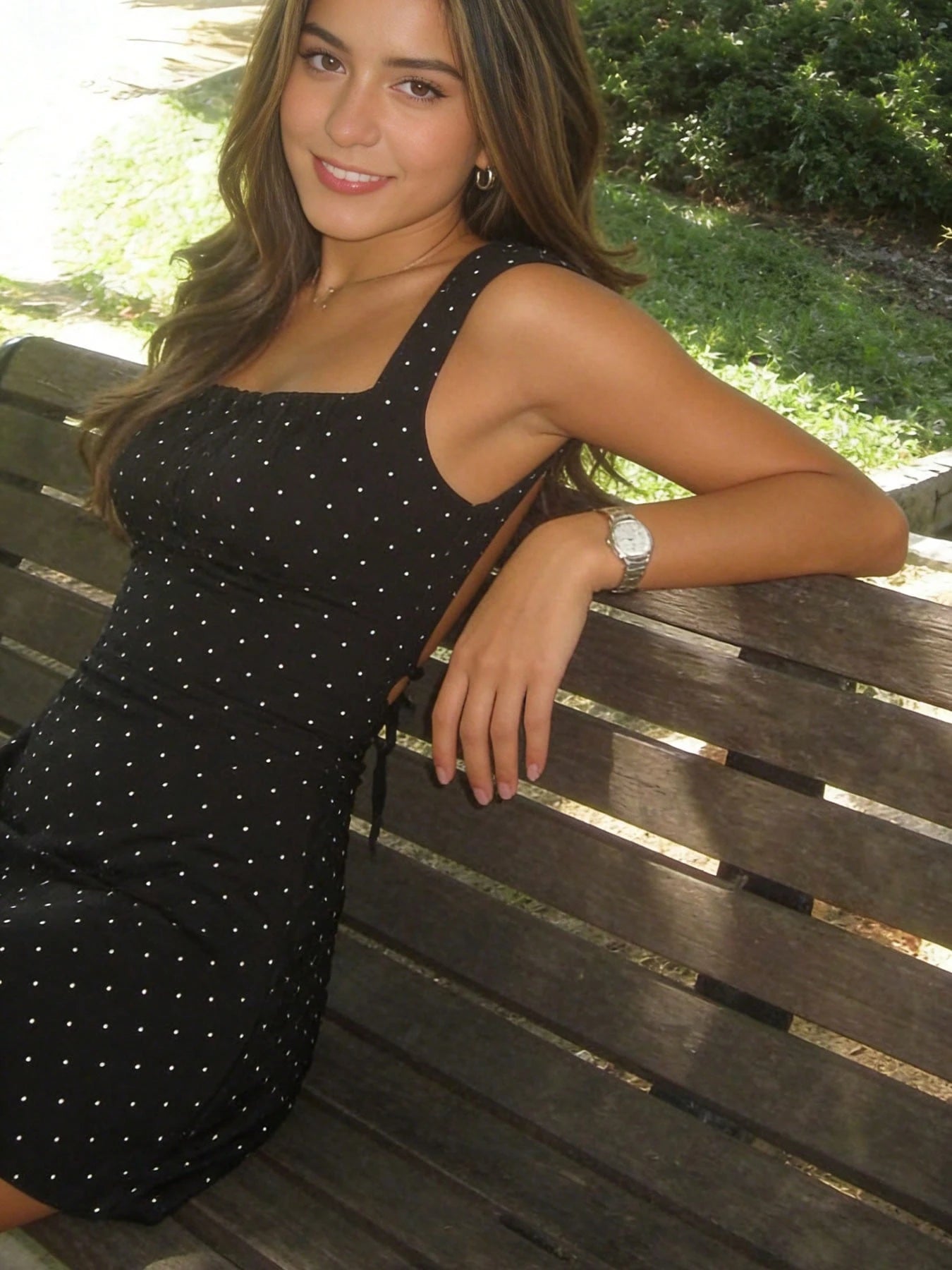 Black Polka Dot Backless Tie Strap Mini Dress Party Elegant Summer, Girls Night Out