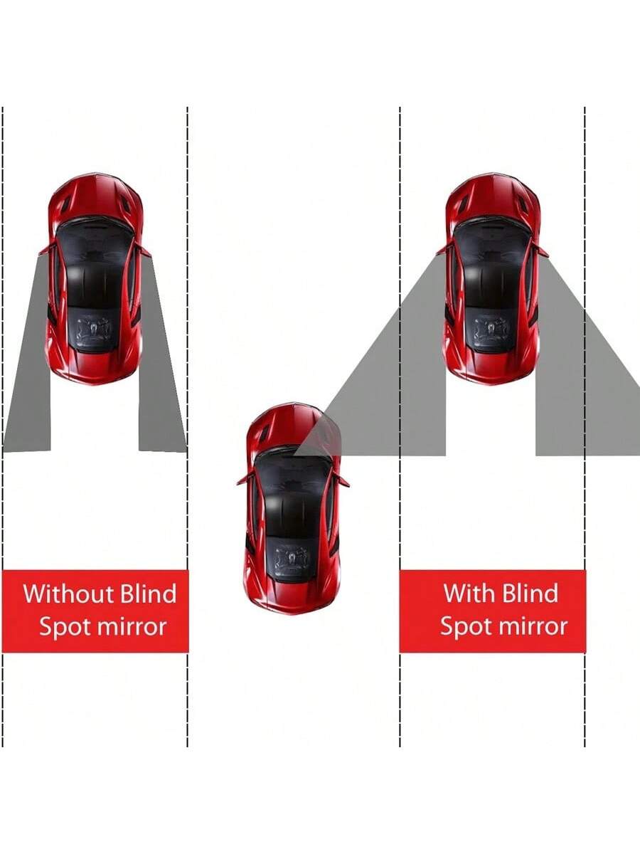 Blind Spot Mirror, 2-Inch Round High-Definition Glass Frameless Convex Rearview Mirror Exterior Accessory, With Adjustable Wide-Angle Arm, Suitable For Cars, SUVs And Trucks