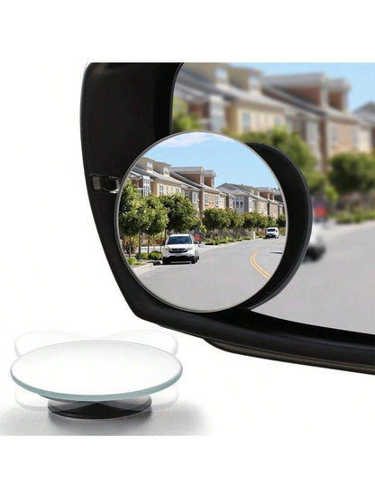Blind Spot Mirror, 2-Inch Round High-Definition Glass Frameless Convex Rearview Mirror Exterior Accessory, With Adjustable Wide-Angle Arm, Suitable For Cars, SUVs And Trucks