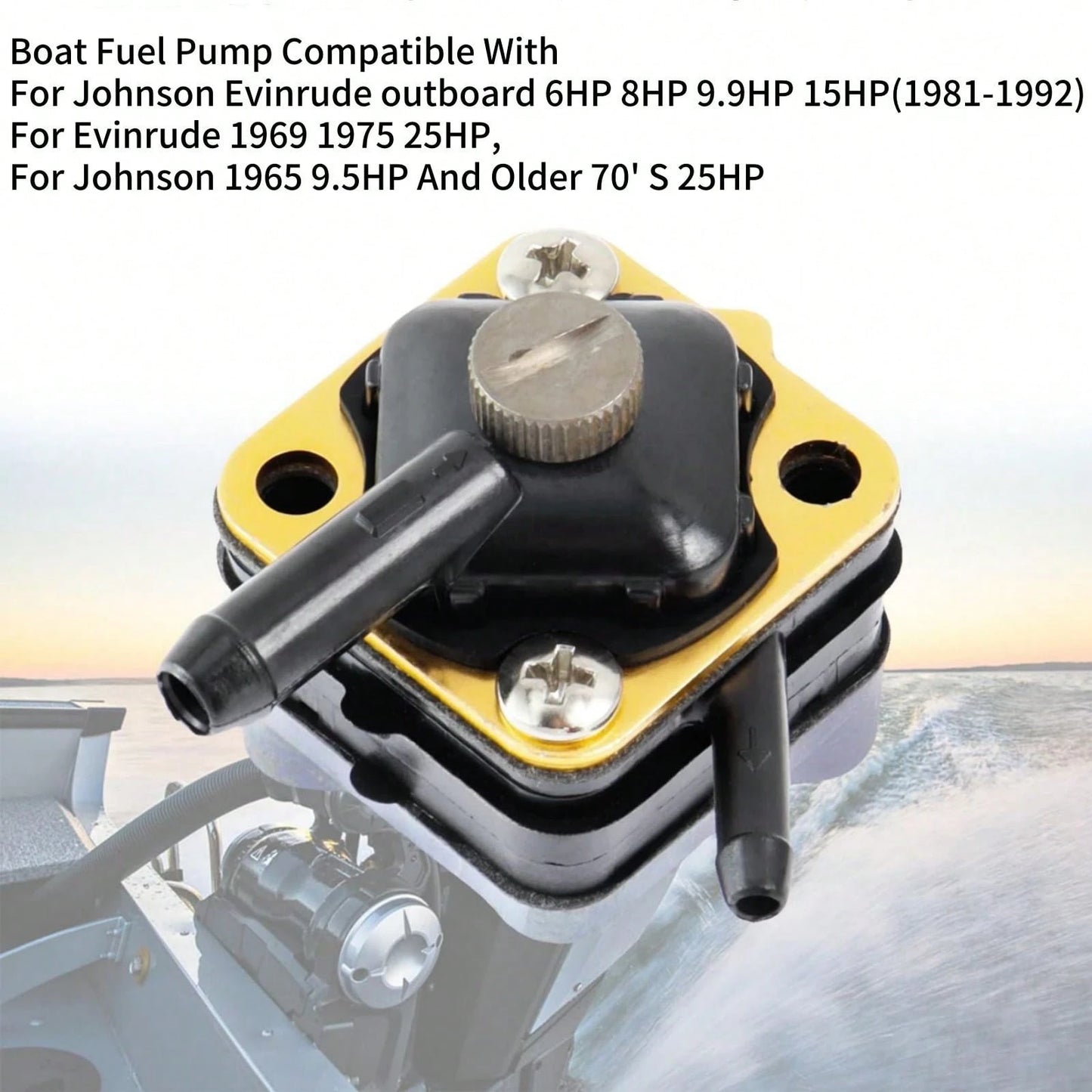 Boat Fuel Pump 377927, Marine Outboard Fuel Pump Compatible With Johnson Evinrude Seahorse 6HP 8HP 9.9HP 15HP 1981-1992, Replacement Fuel Pump Assembly, Boat Motor Accessories