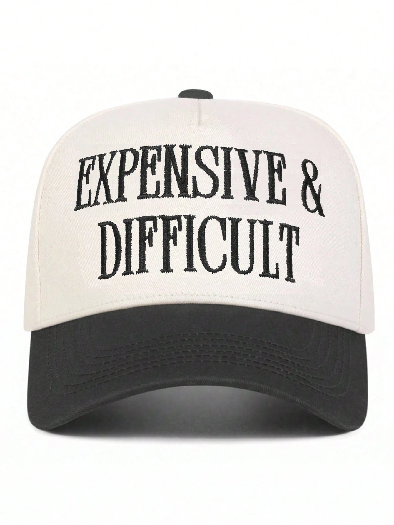 BONNY BOOM 1pc Women's "Expensive & Difficult" Embroidered Letter Trucker Hat, Casual Baseball Cap, Suitable For Spring/Autumn, Streetwear, Travel, Beach Vacation