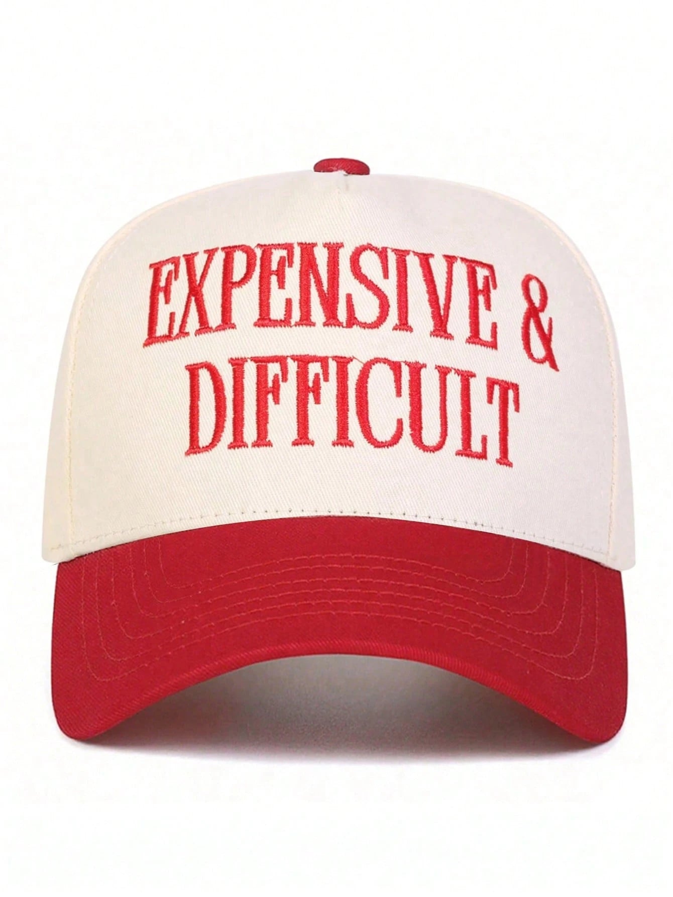 BONNY BOOM 1pc Women's "Expensive & Difficult" Embroidered Letter Trucker Hat, Casual Baseball Cap, Suitable For Spring/Autumn, Streetwear, Travel, Beach Vacation