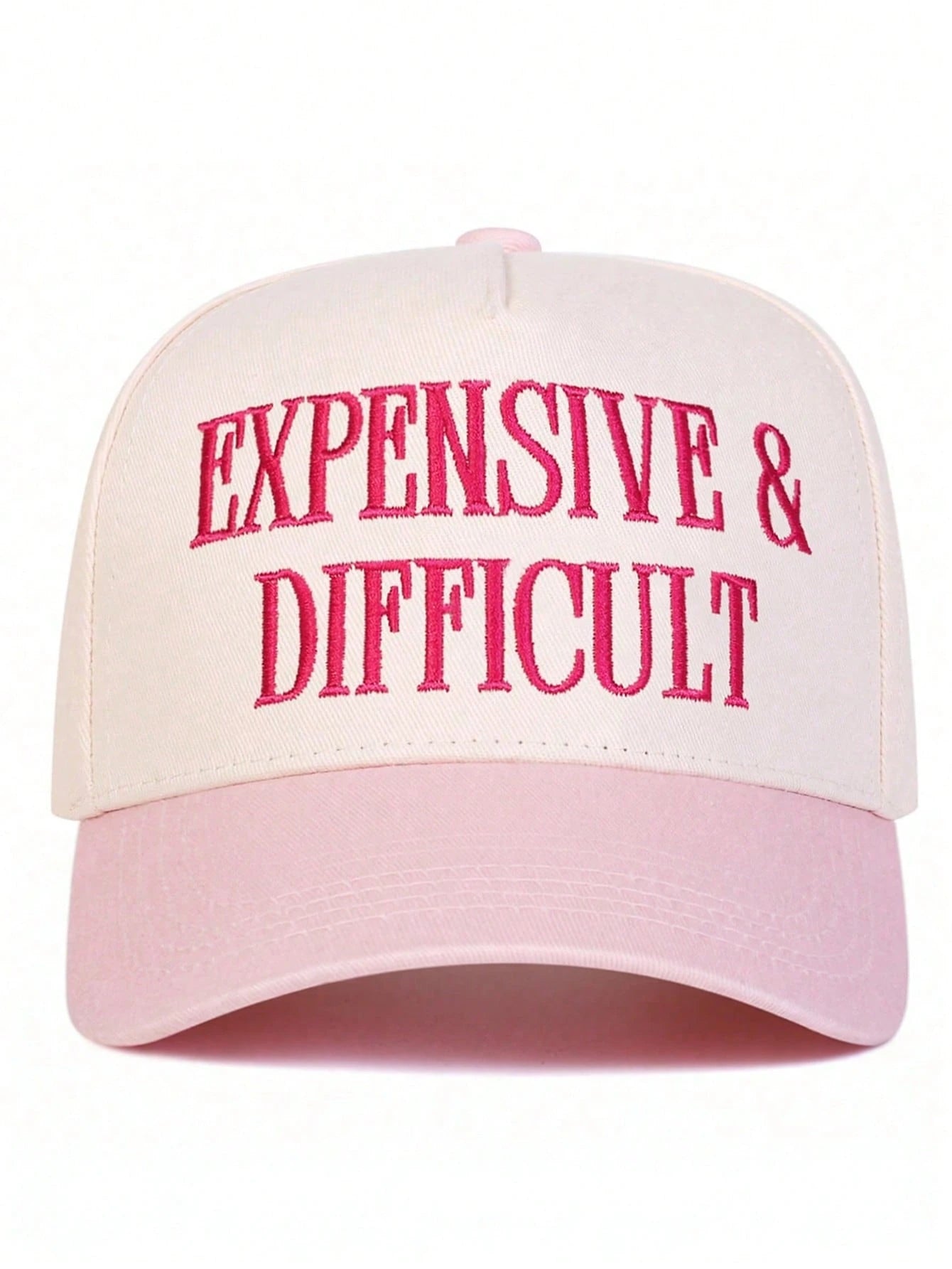 BONNY BOOM 1pc Women's "Expensive & Difficult" Embroidered Letter Trucker Hat, Casual Baseball Cap, Suitable For Spring/Autumn, Streetwear, Travel, Beach Vacation