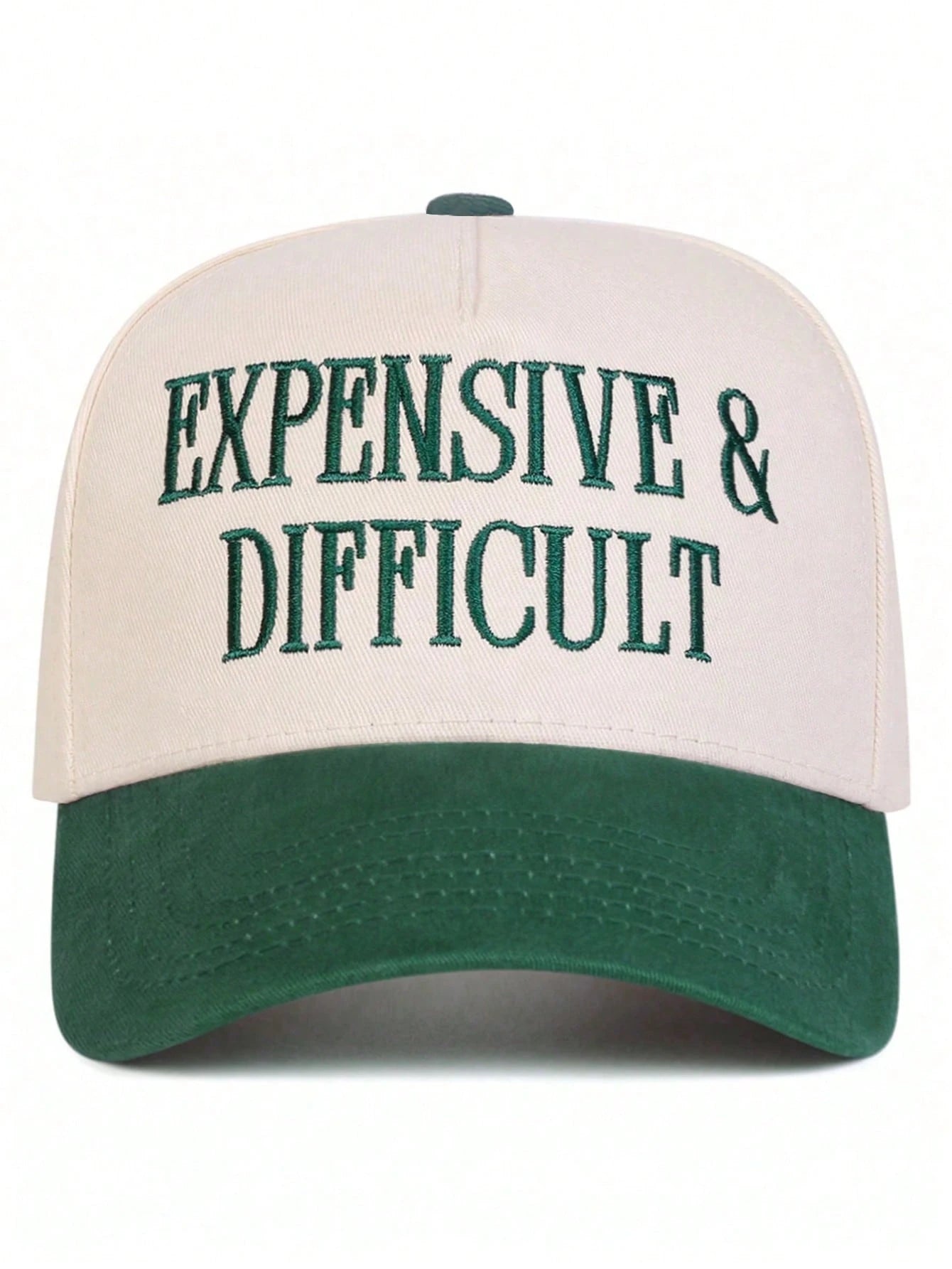 BONNY BOOM 1pc Women's "Expensive & Difficult" Embroidered Letter Trucker Hat, Casual Baseball Cap, Suitable For Spring/Autumn, Streetwear, Travel, Beach Vacation
