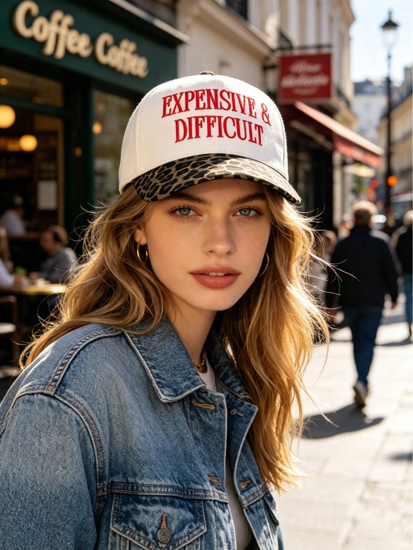BONNY BOOM 1pc Women's "Expensive & Difficult" Embroidered Letter Trucker Hat, Casual Baseball Cap, Suitable For Spring/Autumn, Streetwear, Travel, Beach Vacation