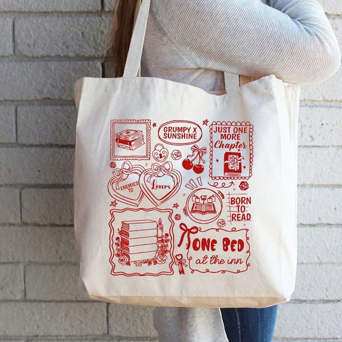 Bookish Romance Reader Women's Fashion Casual Unisex Bag, Handbag, Tote Bag, Hand-Carried Bag