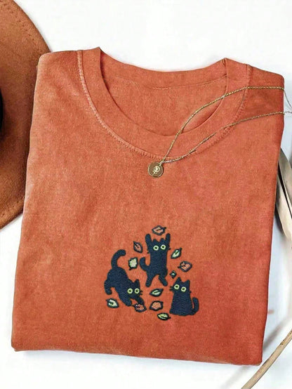 Bookworm Embroidered T-Shirt- Cute And Comfortable Color Shirt Suitable For Book Lovers, Book Lover Gift Women T-Shirt