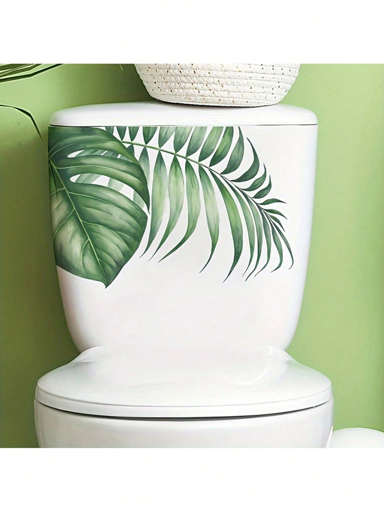 BRUP 1/2 Sheets/Set Lively Green Monstera Leaf Wall Decals| Tropical Jungle Nursery Stickers For Girls Room Wall Art| Self-Adhesive Kids Room Decor