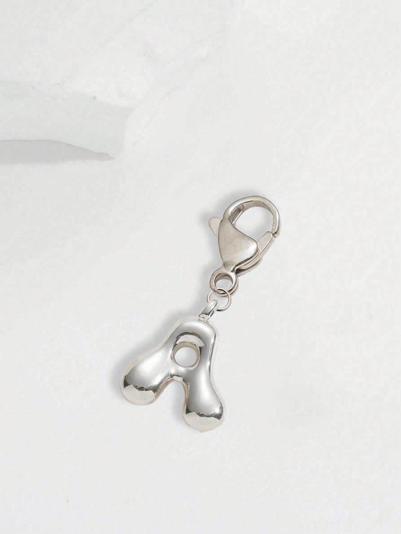 Bubble Silver Letter Cute Necklace Pendant Bag Charm- Lucky Crystal Pendant, Letter A-Z, Best Match For Spring/Summer, Shiny Alloy Bag Charm- Perfect Gift