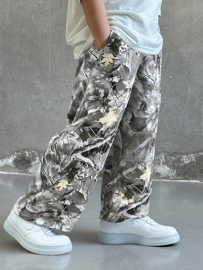 Bubblio 1pc Baby Boy Casual Sports Camo Printed Straight Leg Pants,Cute Daily Comfortable Street Trousers,Suitable For Outings,School,Gatherings,All Seasons