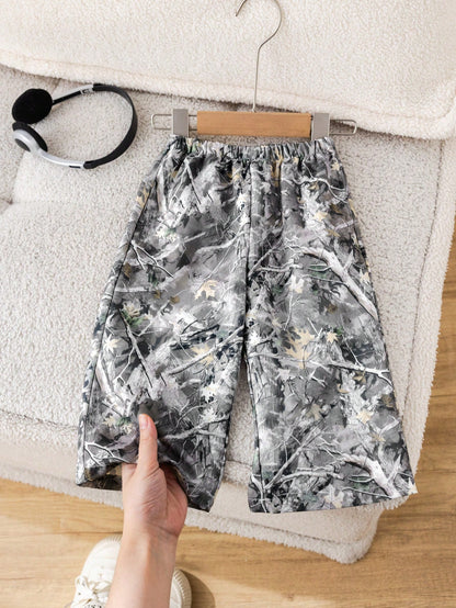 Bubblio 1pc Baby Boy Casual Sports Camo Printed Straight Leg Pants,Cute Daily Comfortable Street Trousers,Suitable For Outings,School,Gatherings,All Seasons