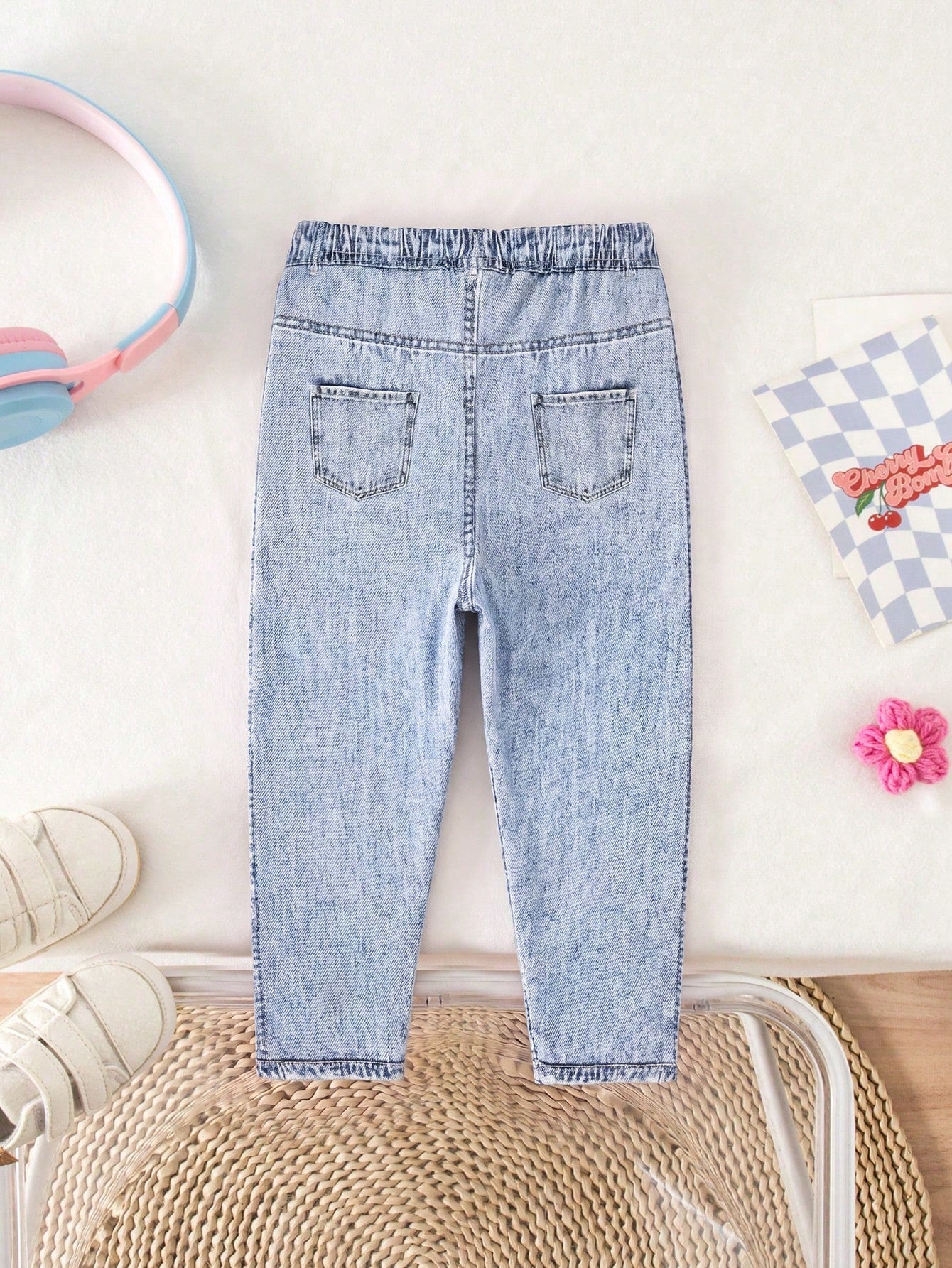 Bubblio Babygirl Cute Street Style Graphic Print Elastic Waist Pants