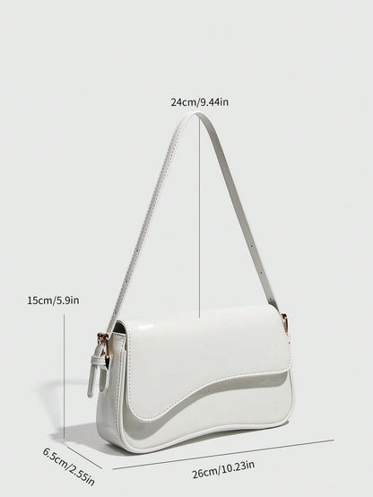 Burgundy Bag Minimalist Solid Color Women's Shoulder Bag PU Leather Texture Suitable For Work, Business, Commuting