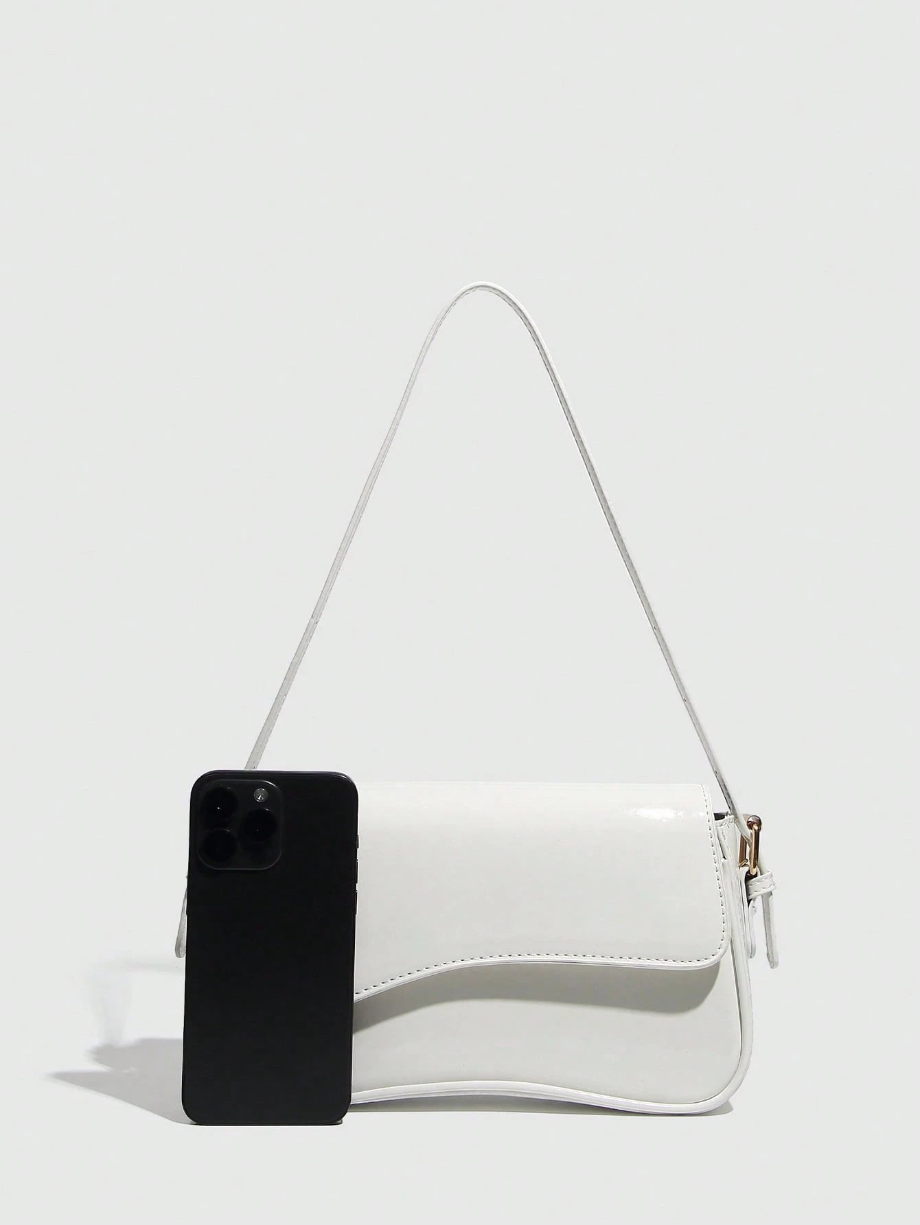 Burgundy Bag Minimalist Solid Color Women's Shoulder Bag PU Leather Texture Suitable For Work, Business, Commuting