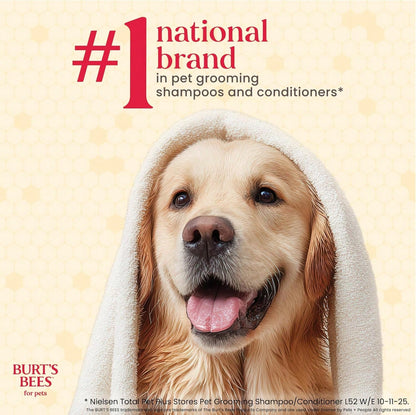 Burt'S Bees For Pets Manuka Honey Tearless 2-In-1 Dog Shampoo And Conditioner, With Jojoba Oil, 95% Natural Origin, Free Of Sulfates, Milk And Honey Scent, 16 Fl Oz