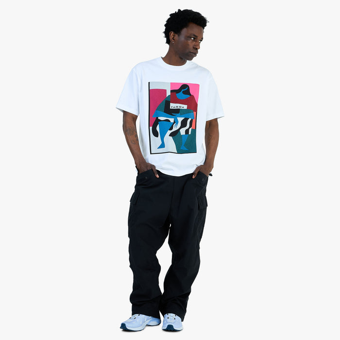 by Parra Reading The Square T-Shirt / White