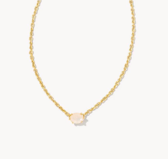 Cailin Crystal Pendant Necklace Gold Champagne Opal