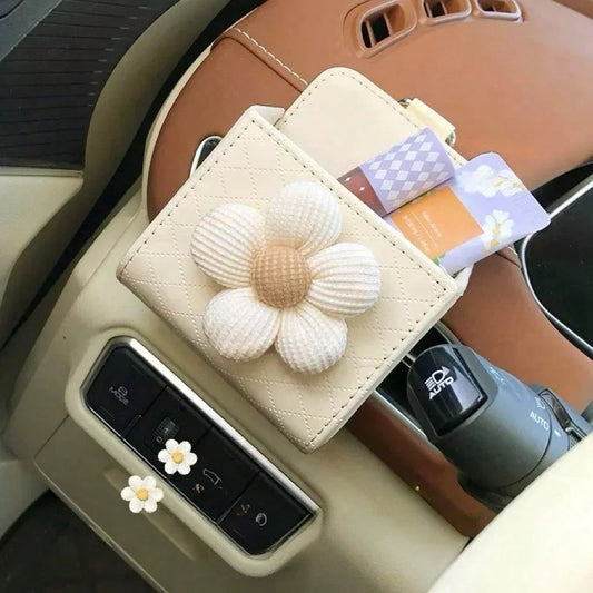 Car Air Vent Storage Bag, Car Phone Organizer Hanging Bag, Car Storage Box (Random Black & White Clips Shipped)