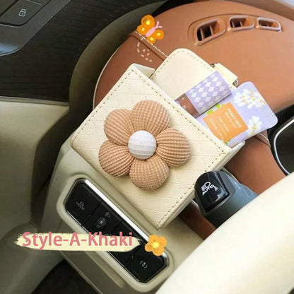 Car Air Vent Storage Bag, Car Phone Organizer Hanging Bag, Car Storage Box (Random Black & White Clips Shipped)