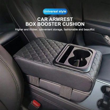 Car Armrest Pad With 2 Cup Holders, PU Leather Car Central Armrest Cushion, Portable Car Armrest Pillow Cover, Elevation Pad, Gift For Girlfriend