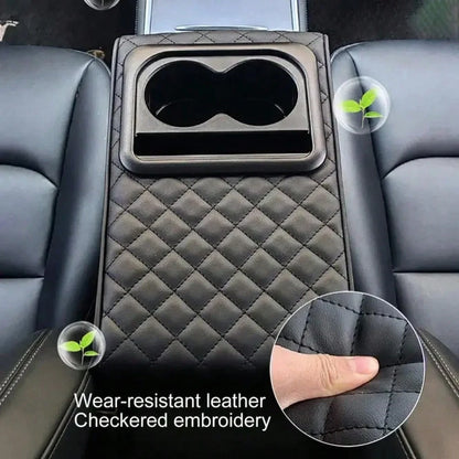 Car Armrest Pad With 2 Cup Holders, PU Leather Car Central Armrest Cushion, Portable Car Armrest Pillow Cover, Elevation Pad, Gift For Girlfriend