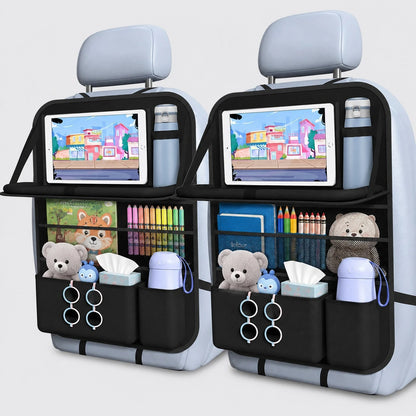 Car Back Seat Multi-Function Storage Organizer Bag With Foldable Tray, Tablet & Phone Holder, Multi-Pocket Car Seat Back Organizer Storage Bag, Suitable For Sedan, SUV, Travel And Daily Storage