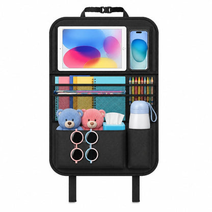 Car Back Seat Multi-Function Storage Organizer Bag With Foldable Tray, Tablet & Phone Holder, Multi-Pocket Car Seat Back Organizer Storage Bag, Suitable For Sedan, SUV, Travel And Daily Storage
