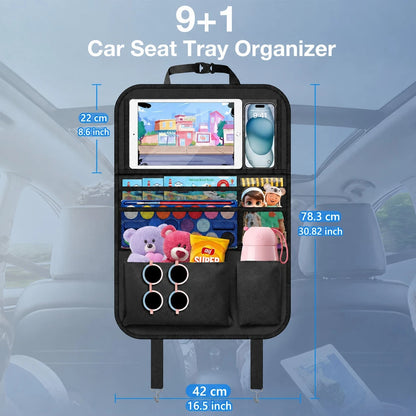 Car Back Seat Multi-Function Storage Organizer Bag With Foldable Tray, Tablet & Phone Holder, Multi-Pocket Car Seat Back Organizer Storage Bag, Suitable For Sedan, SUV, Travel And Daily Storage