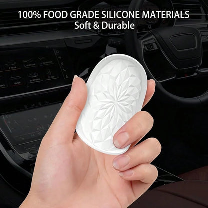 Car Coasters For Cup Holders [4 Pack]- 2.75In Silicone Auto Mug Mats- Universal Non-Slip Recessed Car Interior AccessoriesWhite