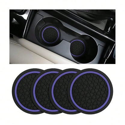 Car Cup Holder Coasters, 2.75 Inch Non-Slip Insert Water Bottle Holder Pads, Dustproof Automotive Interior Accessories Mat, Universal F