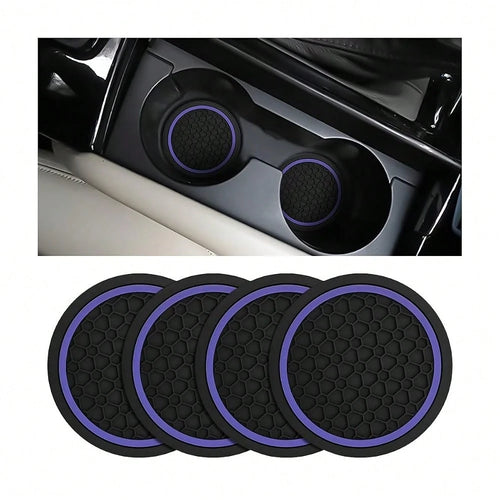 Car Cup Holder Coasters, 2.75 Inch Non-Slip Insert Water Bottle Holder Pads, Dustproof Automotive Interior Accessories Mat, Universal F