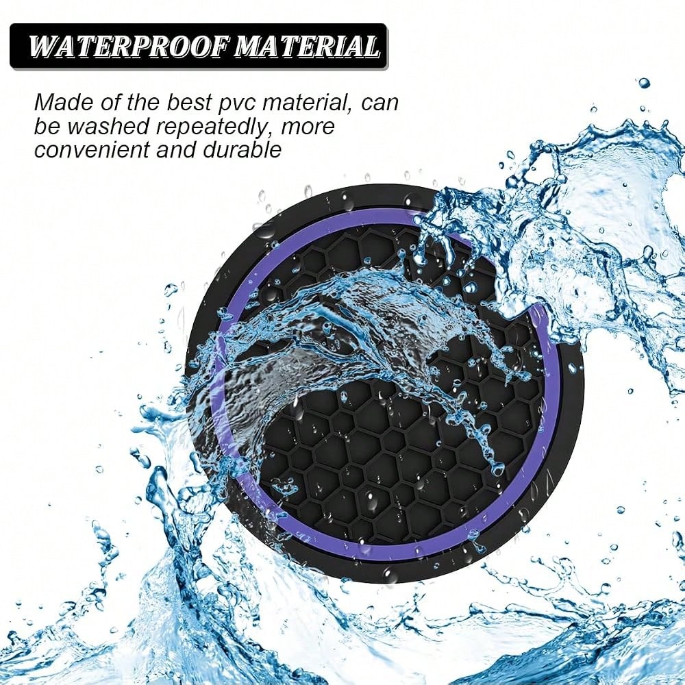 Car Cup Holder Coasters, 2.75 Inch Non-Slip Insert Water Bottle Holder Pads, Dustproof Automotive Interior Accessories Mat, Universal F