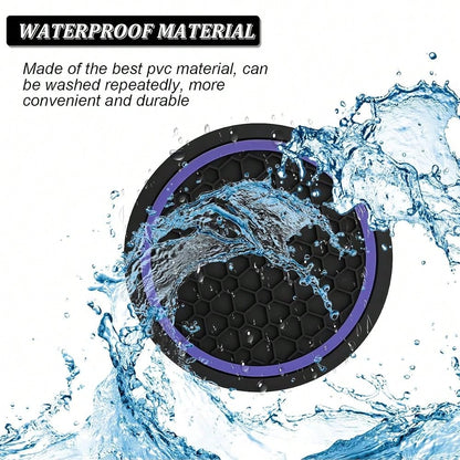 Car Cup Holder Coasters, 2.75 Inch Non-Slip Insert Water Bottle Holder Pads, Dustproof Automotive Interior Accessories Mat, Universal F