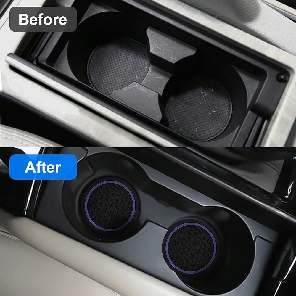Car Cup Holder Coasters, 2.75 Inch Non-Slip Insert Water Bottle Holder Pads, Dustproof Automotive Interior Accessories Mat, Universal F