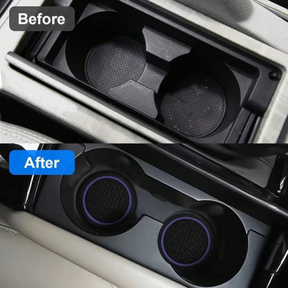 Car Cup Holder Coasters, 2.75 Inch Non-Slip Insert Water Bottle Holder Pads, Dustproof Automotive Interior Accessories Mat, Universal F