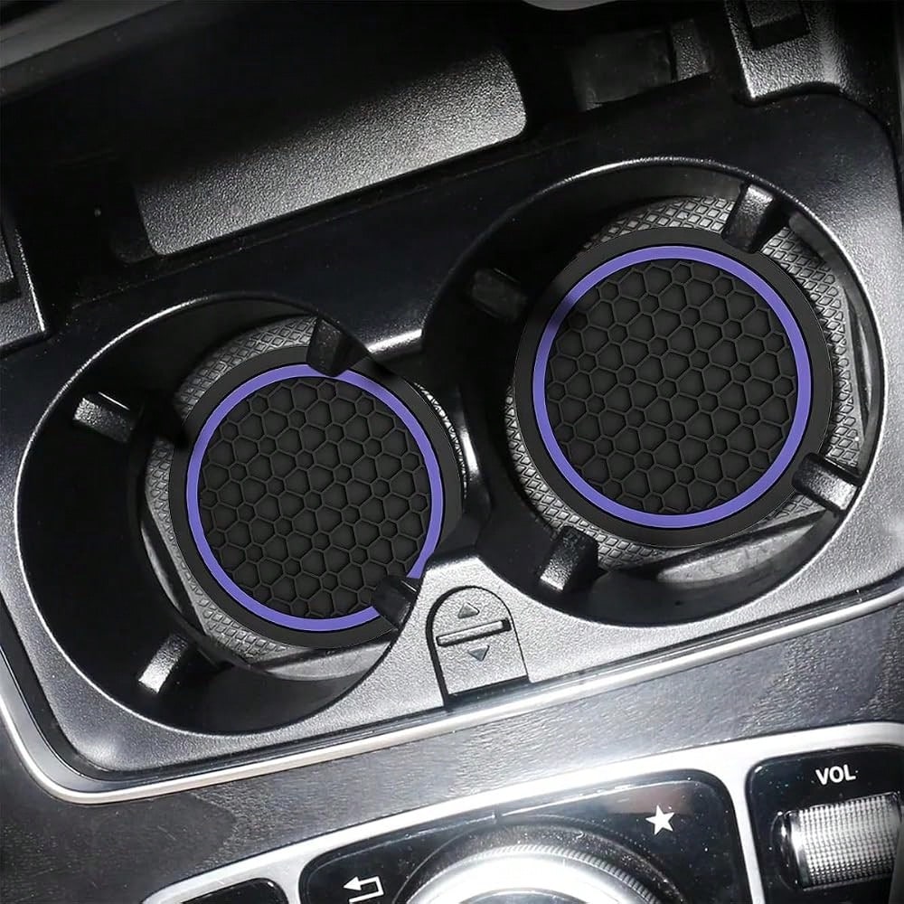 Car Cup Holder Coasters, 2.75 Inch Non-Slip Insert Water Bottle Holder Pads, Dustproof Automotive Interior Accessories Mat, Universal F