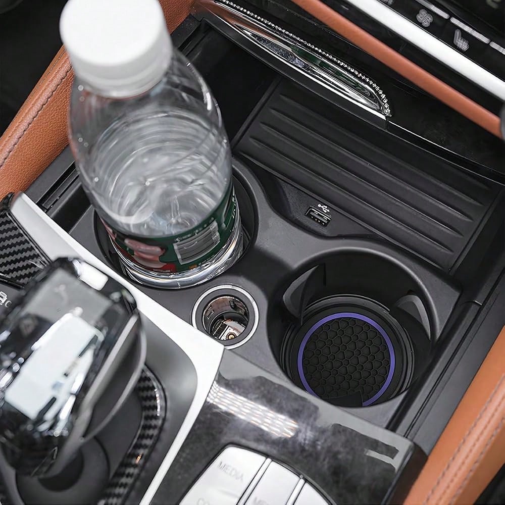 Car Cup Holder Coasters, 2.75 Inch Non-Slip Insert Water Bottle Holder Pads, Dustproof Automotive Interior Accessories Mat, Universal F