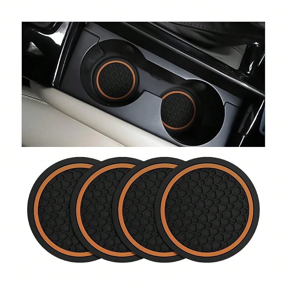 Car Cup Holder Coasters, 2.75 Inch Non-Slip Insert Water Bottle Holder Pads, Dustproof Automotive Interior Accessories Mat, Universal F