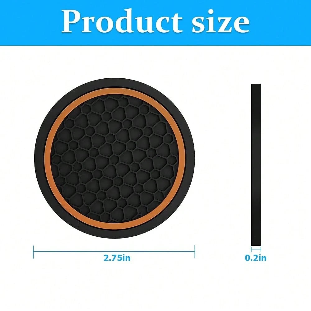 Car Cup Holder Coasters, 2.75 Inch Non-Slip Insert Water Bottle Holder Pads, Dustproof Automotive Interior Accessories Mat, Universal F