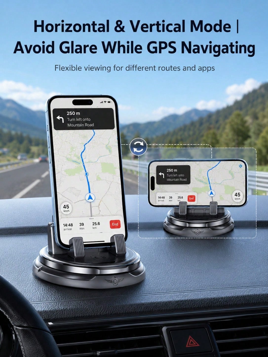 Car Dashboard Phone Holder With Hidden Parking Number Plate, 360° Rotatable Non-Slip Phone Mount, Universal Car Navigation Bracket For Sedan, SUV And Truck