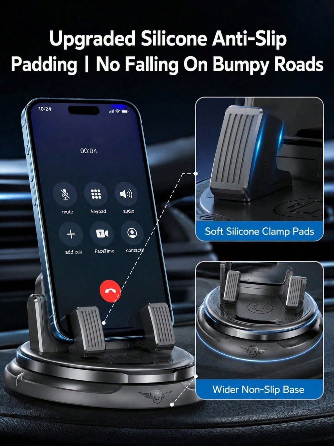 Car Dashboard Phone Holder With Hidden Parking Number Plate, 360° Rotatable Non-Slip Phone Mount, Universal Car Navigation Bracket For Sedan, SUV And Truck
