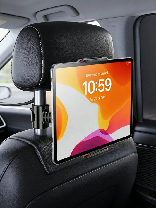 Car Headrest Tablet Phone Mount Holder, 360° Rotatable Back Seat Device Stand For Kids, Toddler Road Trip Entertainment Car Seat Accessory
