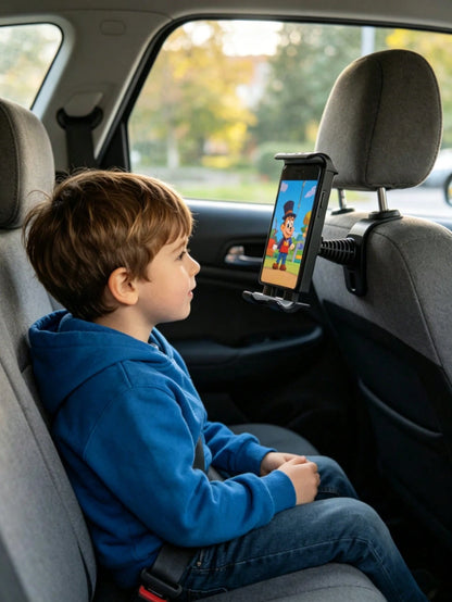 Car Headrest Tablet Phone Mount Holder, 360° Rotatable Back Seat Device Stand For Kids, Toddler Road Trip Entertainment Car Seat Accessory