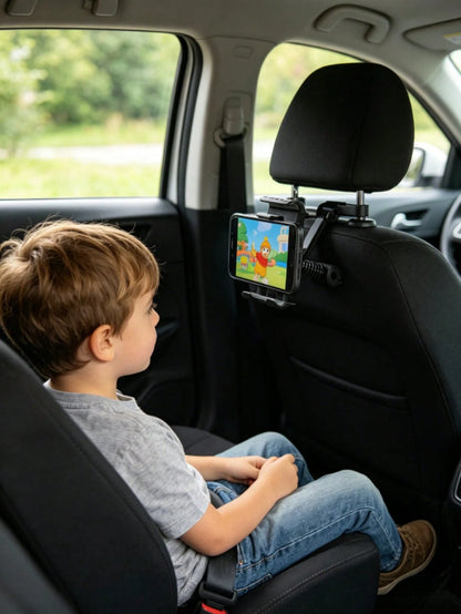Car Headrest Tablet Phone Mount Holder, 360° Rotatable Back Seat Device Stand For Kids, Toddler Road Trip Entertainment Car Seat Accessory