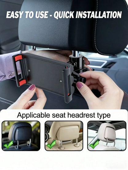 Car Headrest Tablet Phone Mount Holder, 360° Rotatable Back Seat Device Stand For Kids, Toddler Road Trip Entertainment Car Seat Accessory