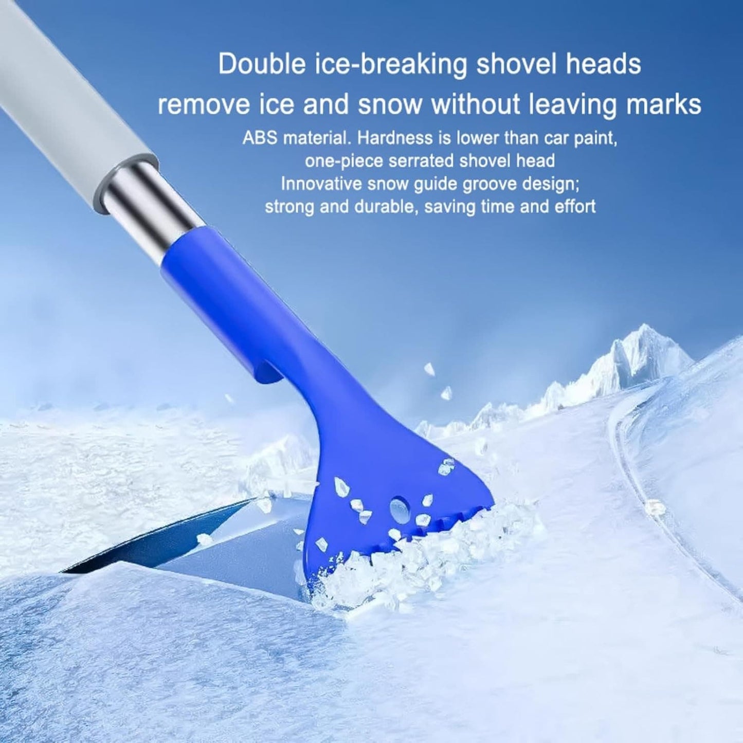 Car Ice Scraper- Snow Brush Car, Snow Shovel Brush| Auto Snow Windshield And Roof Cleaner, Snow Brush Combo With Extendable Handle Grip, Lightweight Winter Tool Auto Snow Removal Accessory For